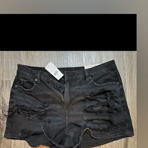 American Eagle black jean shorts size 10